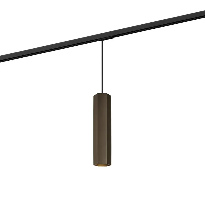 1-Phasen Pendelleuchte HEXO on track 3.0 – PAR16, 30cm / 250cm, GU10 max. 12W, inkl. Adapter, bronze