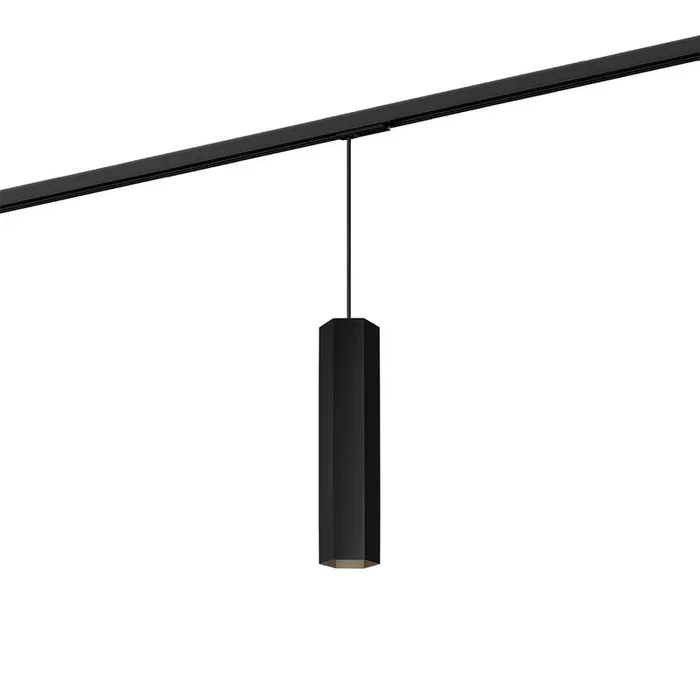 1-Phasen Pendelleuchte HEXO on track 3.0 – PAR16, 30cm / 250cm, GU10 max. 12W, inkl. Adapter, mattschwarz