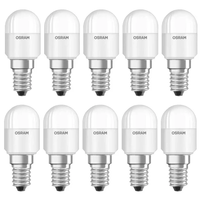 10 x Osram LED Leuchtmittel Special T26 Röhre Kühlschrank 2,3W = 20W E14 matt 200lm Tageslicht 6500K kaltweiß