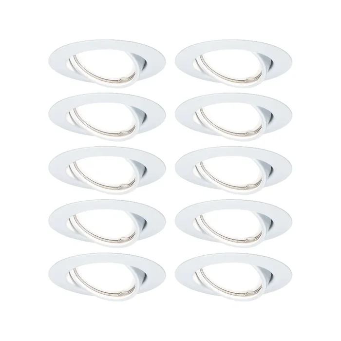 10er-Basisset Einbauleuchte BASE, � 9cm, 230V, GU10 max. 10W, schwenkbar 20�, Metall, Wei�