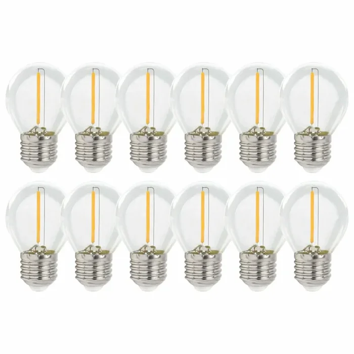 12 x Spectrum LED Filament P45 Tropfen 1W E27 klar 60lm warmweiß 2700K