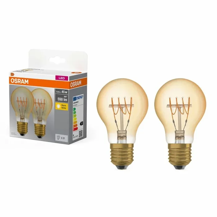2 x Ledvance LED Spiral Filament A60 Birne 5,9W = 45W E27 gold 550lm warmweiß 2700K