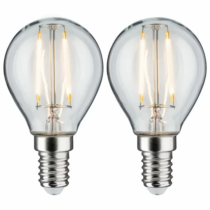 2 x Paulmann Filament LED Leuchtmittel Tropfen 2W = 25W E14 klar warmweiß 2700K
