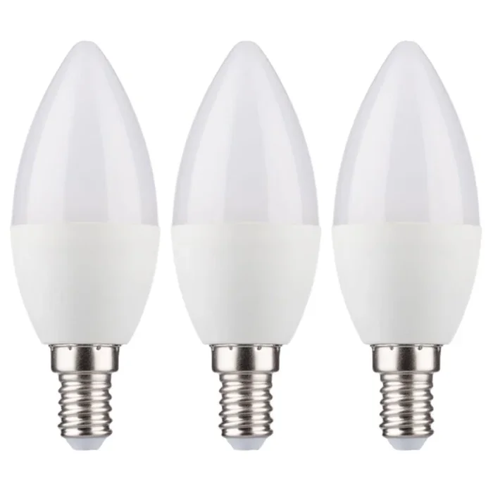 3 x Müller-Licht LED Leuchtmittel Kerzen 4,9W = 40W E14 matt 470lm warmweiß 2700K 180°