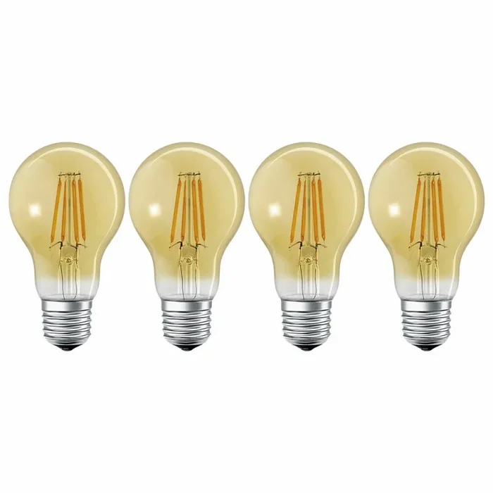 4 x Ledvance LED Smart+ Filament A60 Birne 6W = 52W E27 Gold 680lm extra warmweiß 2400K Dimmbar App Google Alexa ZigBee