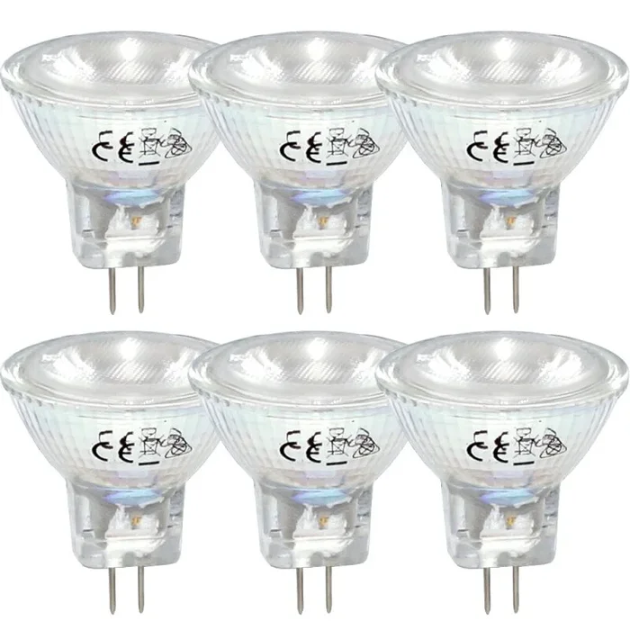 6 x LED Leuchtmittel Glas Reflektor MR11 2W = 20W GU4 150lm warmweiß 3000K