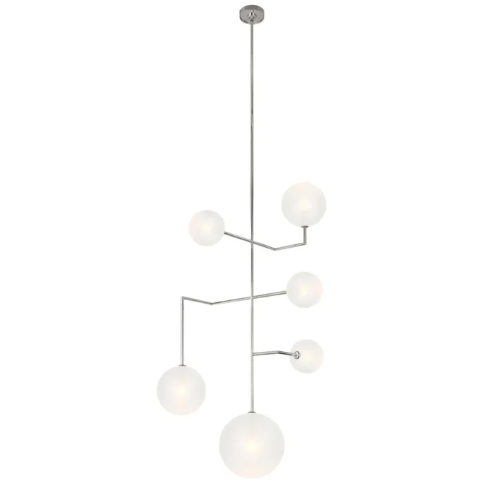 AERIN Linnea 26″ Entry Chandelier in Polished Nickel with Soft Etched Glass Ceiling Light W27.5″ARN 5385PN-EG