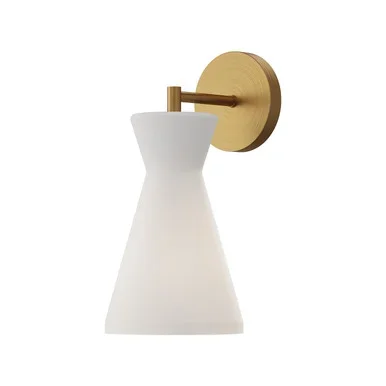 Alora Betty One Light Wall Sconce in Aged Gold/Opal Glass – WV473706AGOP