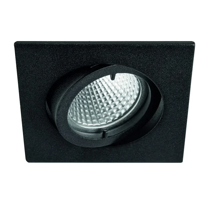 Alu-Druckguss-Einbaustrahler QUADRO f�r MR16, IP20, 8.2 x 8.2cm, mit Bajonett, ohne Fassung, schwenkbar, schwarz matt