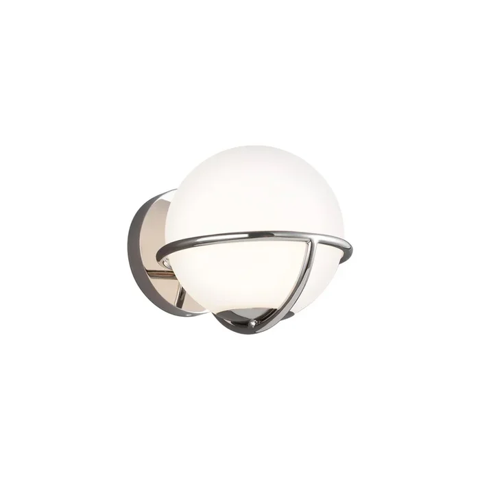 Apollo Wandleuchte nickel poliert Feiss Opalglass