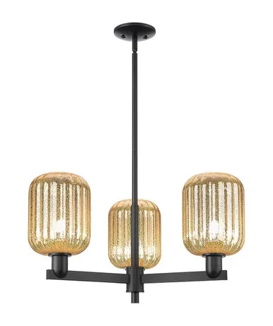 Arcadia Three Light Flush Mount (716-3CR-BK-G460-7ME)