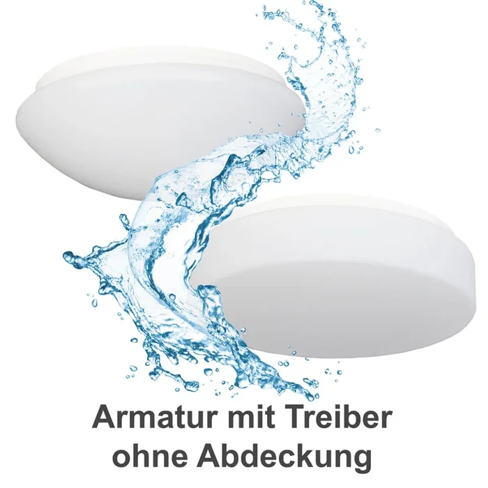 Armatur f�r LED Wand-/Deckenleuchte ECO SERIE 7520, � 33,5cm, 19W, 4000K, 2300lm, IP65, DALI/Touch, wei�