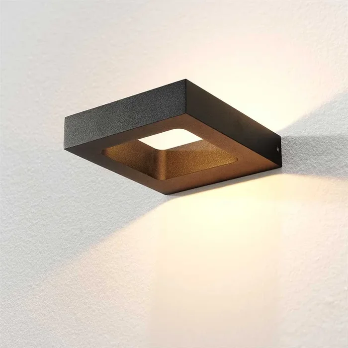 Artdelight – LED-Fassadenscheinwerfer Carre 13cm – schwarz