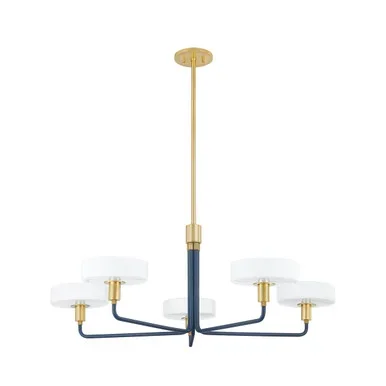 Aston Five Light Chandelier (H886805-AGB/SBL)