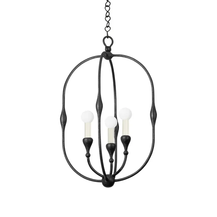 Baltic 3-Light Lantern in Aged Iron 15L x 15W x 23.75H3215-AI