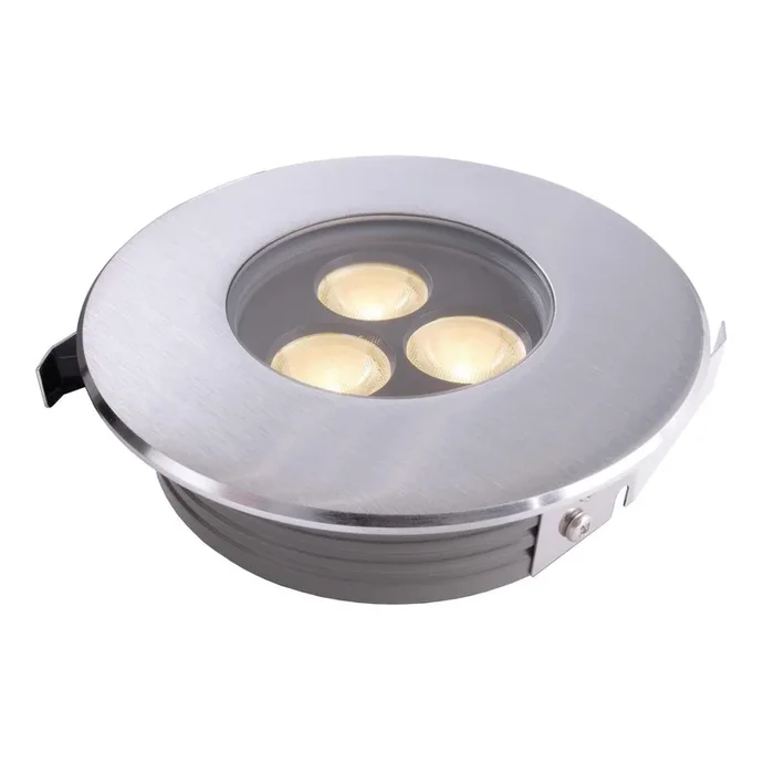 Bodeneinbauleuchte, Flat 230V 105 mm, 5,5 W, 3000 K, Silber, 220-240 V/AC, 50 / 60 Hz, IP 67