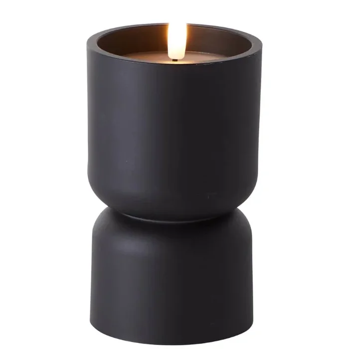 Brilliant – Kerzenlampe Lovere schwarz 15cm