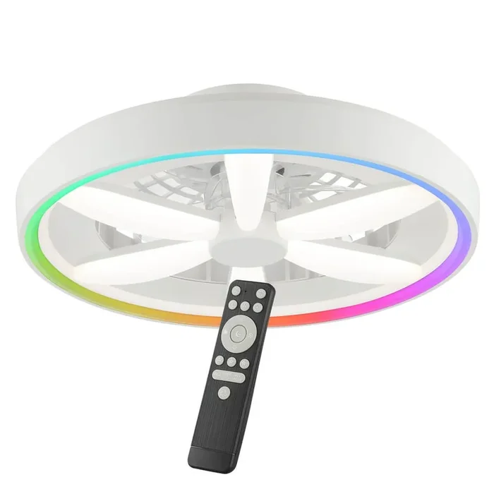 Brilliant – Weißer Deckenventilator Gaiano mit RGB-Lampe