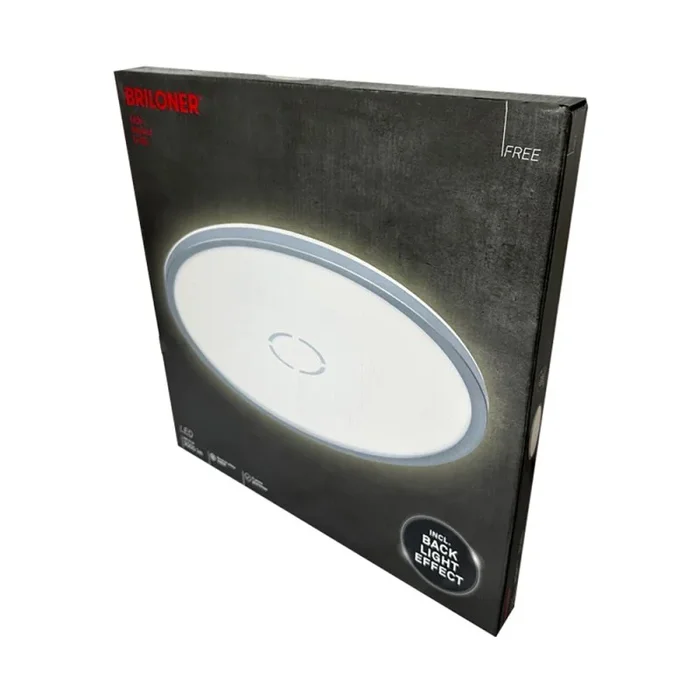 Briloner LED Deckenleuchte Panel Silber rund Ø42cm 22W 3000lm Neutralweiß 4000K Backlight