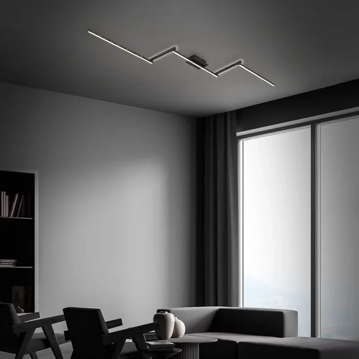 Briloner LED Deckenleuchte Schwarz 227cm 24W 2800lm warmweiß 3000K verstellbar Glitzereffekt
