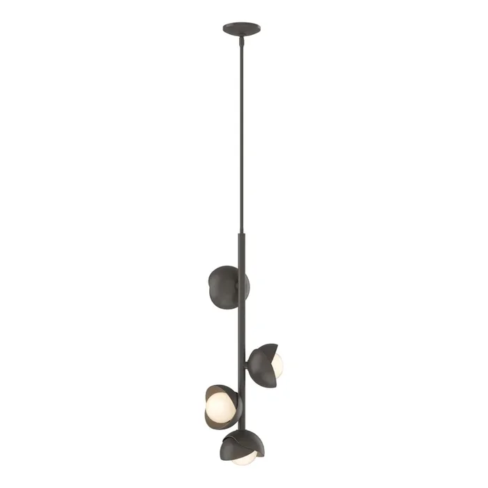 Brooklyn 4-Light Double Shade Vertical Pendant 4-Light Dark Smoke Accent Opal Glass (GG) in Dark Smoke131611-SKT-MULT-07-07-GG0711