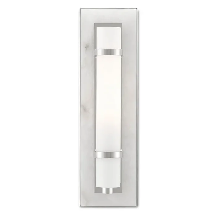 Bruneau Nickel Wall Sconce – Natural Alabaster/Polished Nickel/Opaque/White5800-0017