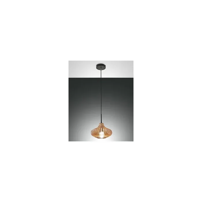 Budelli, Pendelleuchte, E27, 1x40W, Metall und geblasenes Glas, Amber