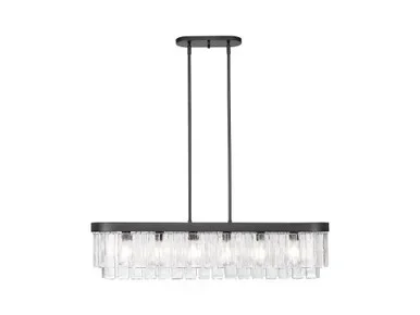 Ciara Six Light Pendant (1768-LP BLK-HWG)