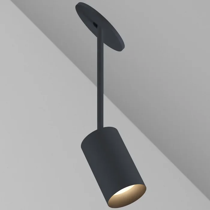 CM1 Cylinder Hang Straight Adjustable Ceiling Light – Remodel – Black Powder Coat/Black Baffle – 40 Degrees – 2700K