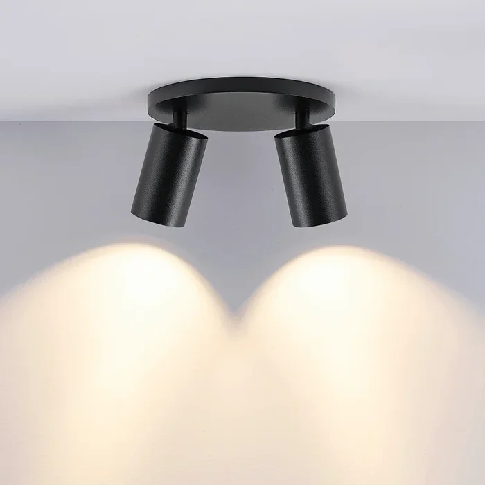 Deckenstrahler CAN TILT, IP20, 2-flammig, runde Basis, 2x GU10 max. 7.5W, verstellbar, schwarz