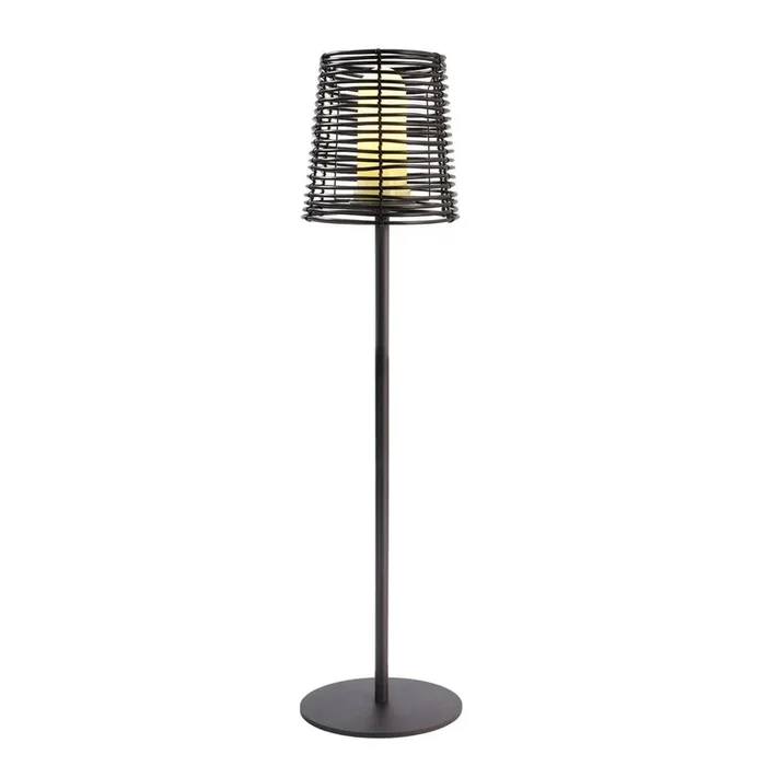 Dekorative Stehleuchte Velorum Terassenleuchte Rattan Optik IP44 145 cm Höhe