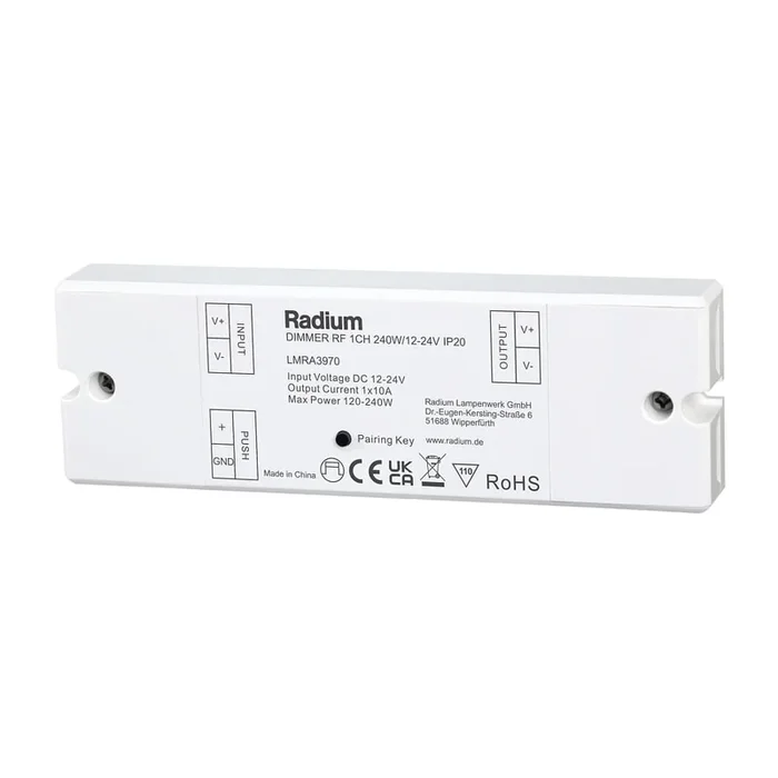Dimmer f�r Funk-Fernbedienung, DIMMER RF 1CH 240W/12-24V IP20