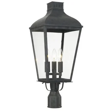 Dumont Three Light Outdoor Post Mount (DUM-9807-GE)
