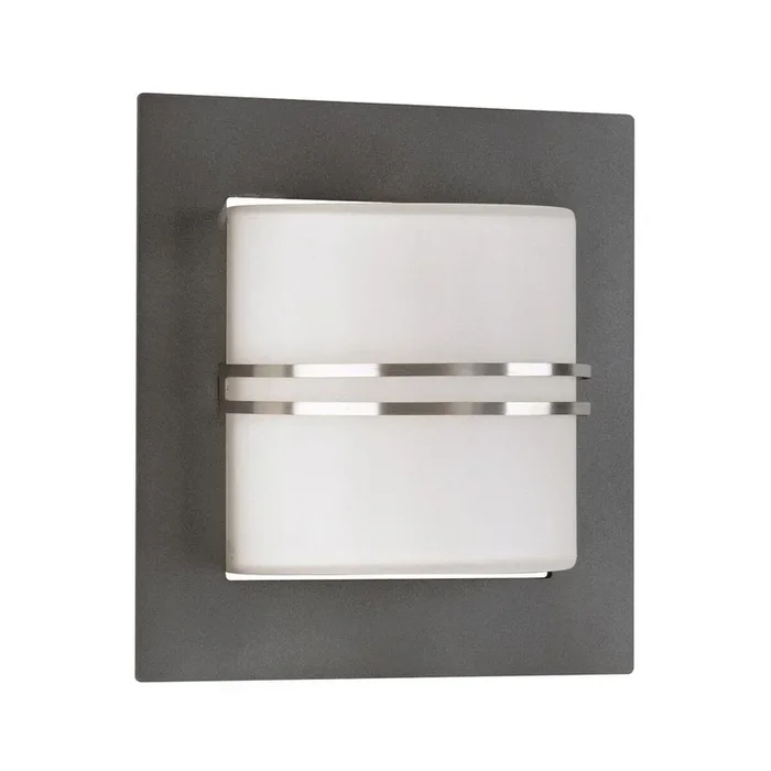 eckige Wandleuchte 25x25cm Edelstahl/anthrazit