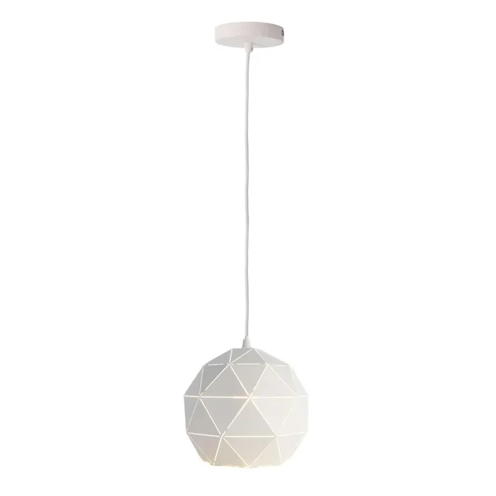 effektvolle Pendelleuchte Asterope rund Ø25 cm in weiß E27