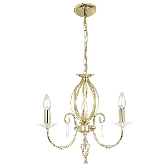 Elstead Lighting AEGEAN AG3-POL-BRASS Kronleuchter 3x60W/E14
