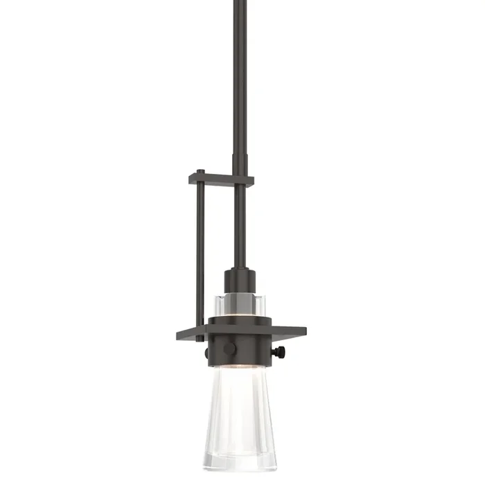 Erlenmeyer Small Mini Pendant 1-Light Clear Glass (ZM) in Oil Rubbed Bronze187100-SKT-MULT-14-ZM0343