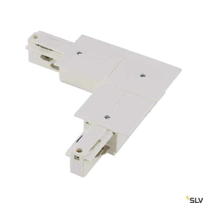 EUTRAC L-connector, met een voeroptie, voor 3-fasen ingebouwd, aarde binnen, verkeer Wit