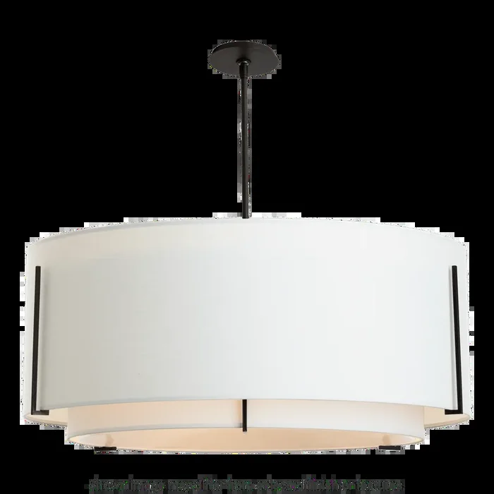 Exos Double Shade Large Scale Pendant – Vintage Platinum – Flax Shade