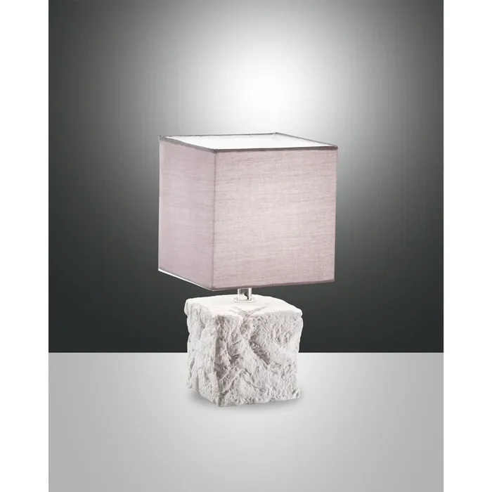 Fabas Luce Adda, Tischleuchte, E14, 1x25W, Metall-, Keramik- und Textilstruktur, weiß/grau 3612-30-102