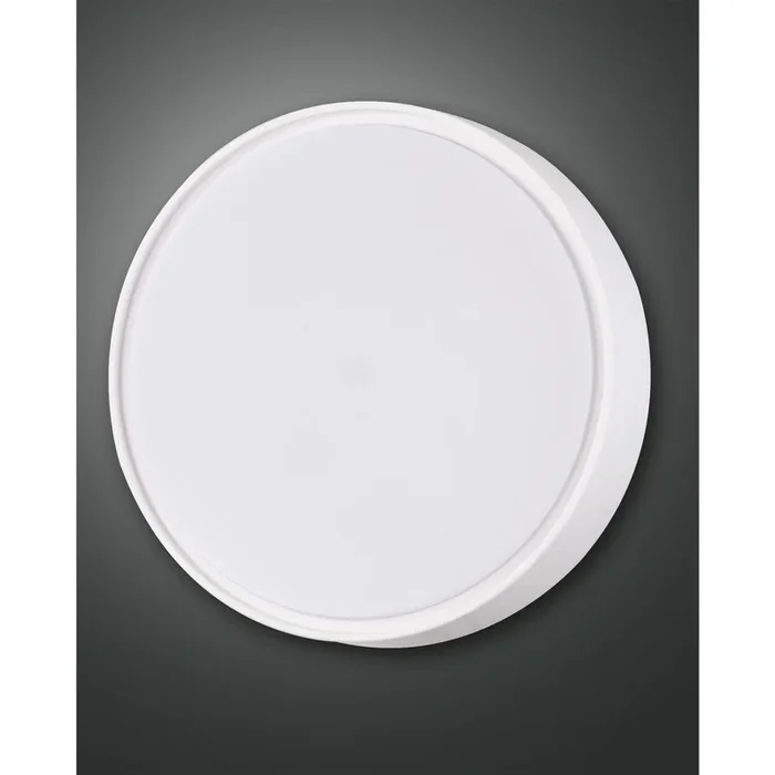 Fabas Luce Hatton Deckenleuchte weiß rund 30cm IP65 E27 3229-65-102