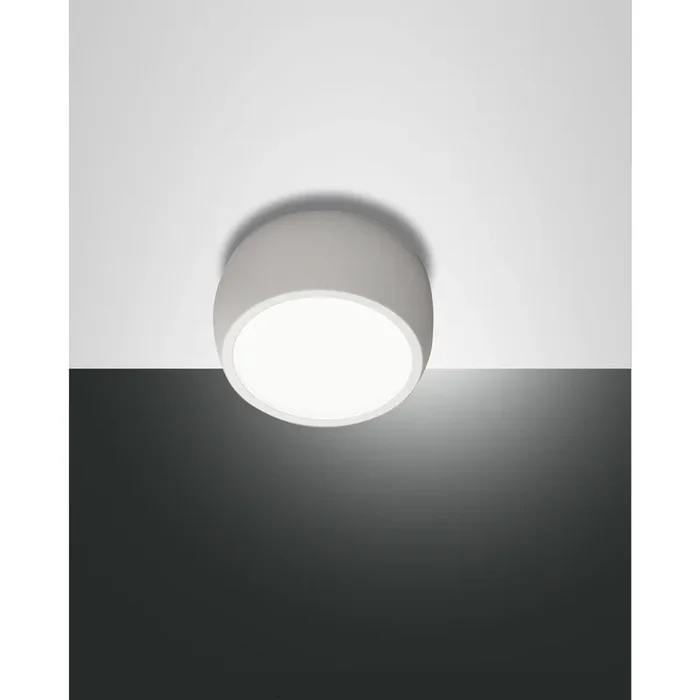 Fabas Luce Vasto Deckenleuchte weiß rund Ø8cm LED 7W warmweiß 3428-71-102