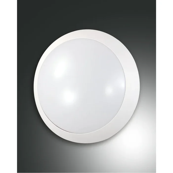 Fabas Luce Wigton Deckenleuchte weiß rund IP65 mit Sensor E27 3227-61-102