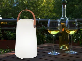 FHL easy Outdoor Akku Tischlampe COLLGAR mit Fernbedienung & RGB, Höhe 21cm