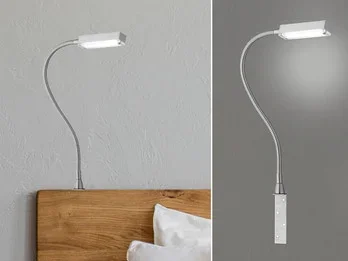 Fischer & Honsel LED Leseleuchte RAIK dimmbar, Bettleuchte zum Anschrauben, Breite 3cm