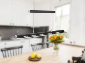 Fischer & Honsel LED Pendelleuchte TENSO Schwarz dimmbar & höhenverstellbar, Breite 88cm