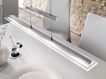 Fischer & Honsel LED Pendelleuchte TENSO Silber dimmbar & höhenverstellbar, Breite 88cm