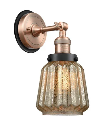 Franklin Restoration One Light Wall Sconce (203AC-BPBK-HRBK-G146)