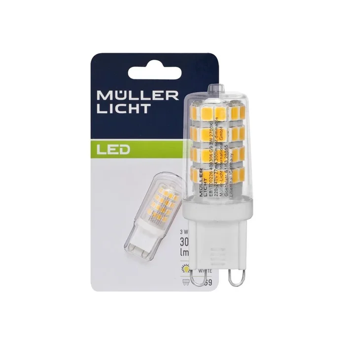 G9 LED Stiftsockellampe klar 3W 2700K warmweiß 300 Lumen 200°