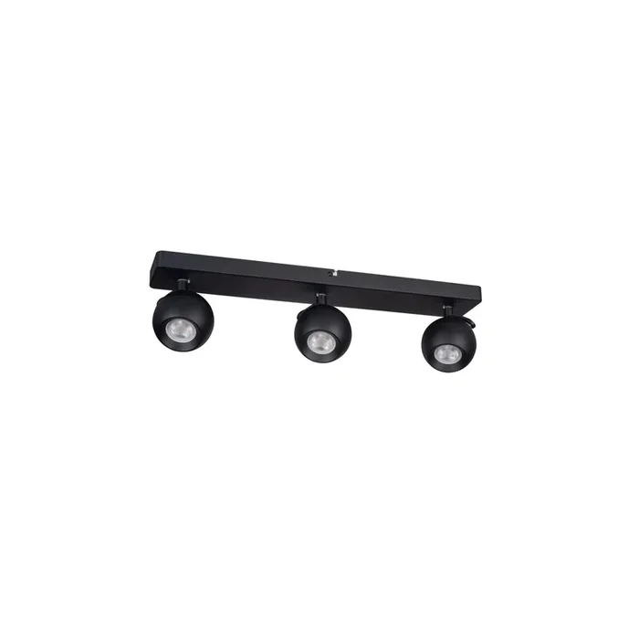 Galoba Retro Deckenspot 3-flammig schwarz rund